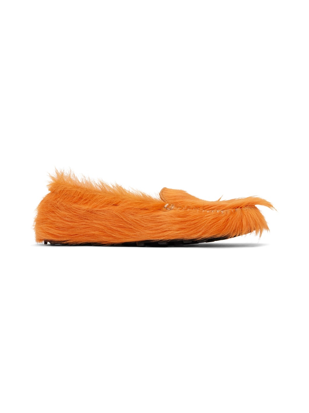 Orange Calf-Hair Moc Loafers - 1