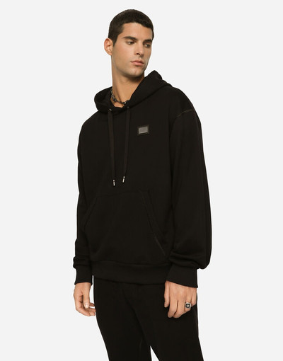 Dolce & Gabbana Jersey hoodie with branded tag outlook