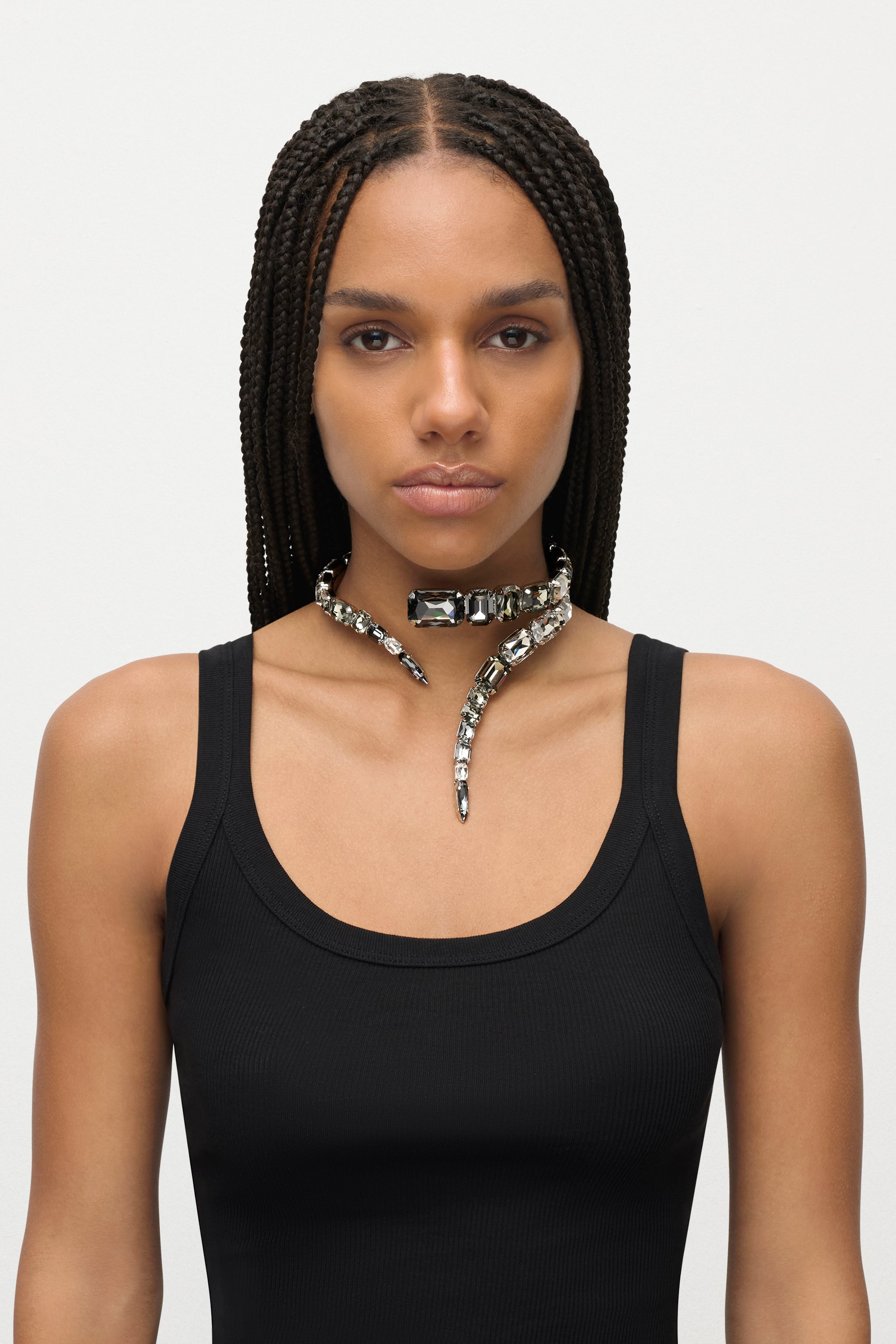 OMBRE CRYSTAL WRAP CHOKER NECKLACE - 3