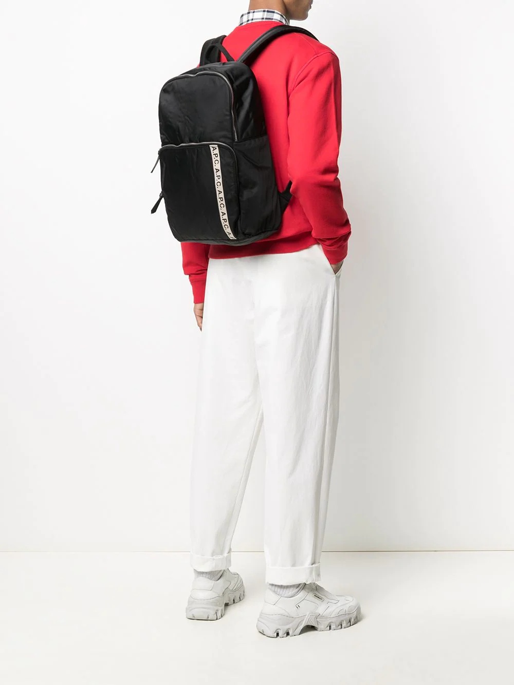 logo-print tape backpack - 2