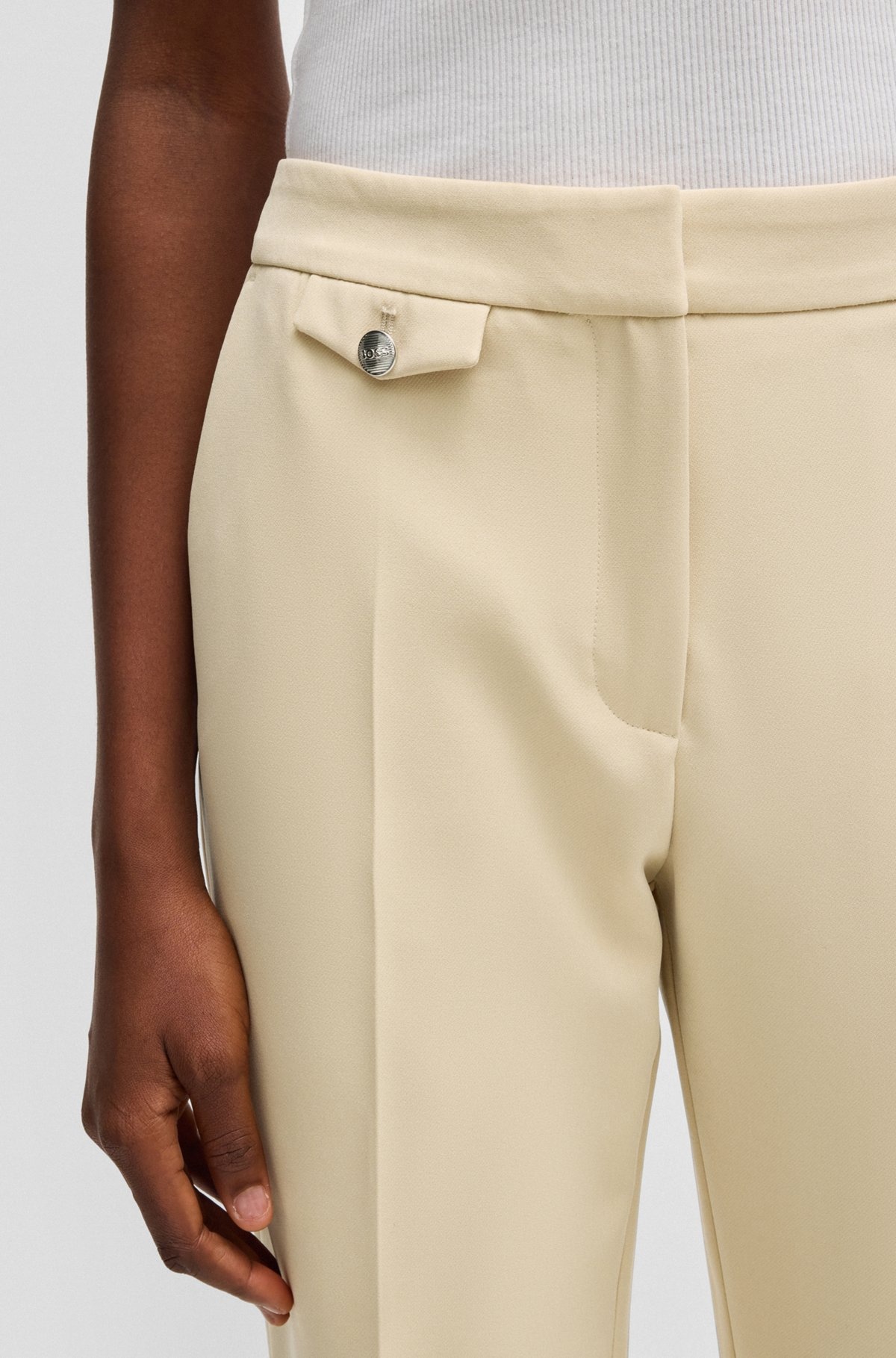 CREASE-FRONT CHINOS IN STRETCH SATIN - 5