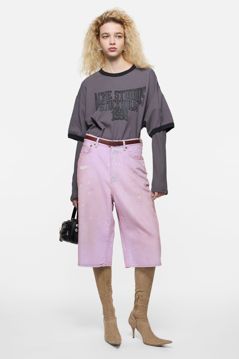 Acne Studios Pink denim shorts - Pink outlook