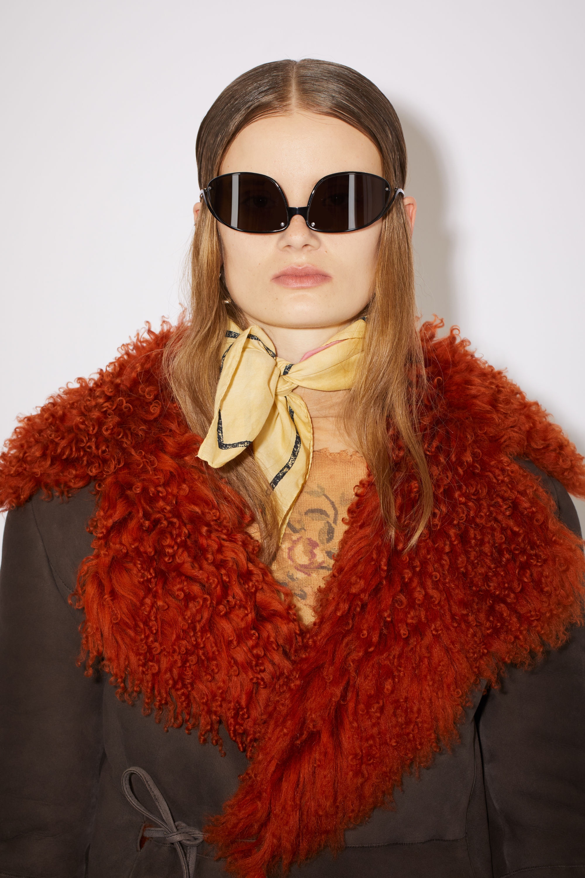Cotton-silk scarf - Straw yellow - 2