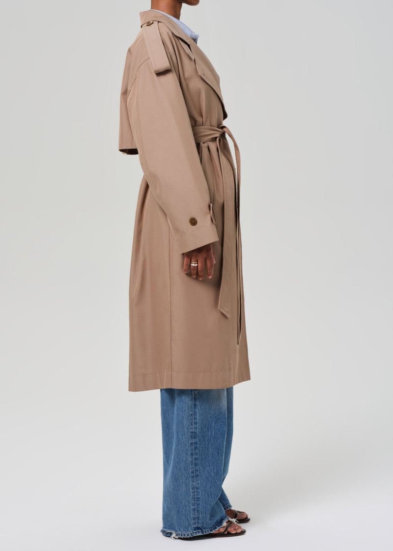Favi Trench Coat In Dark Khaki 5
