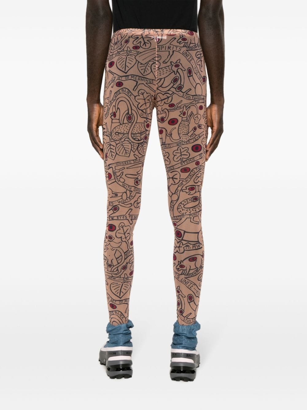 Otranto graphic-print mesh leggings - 4