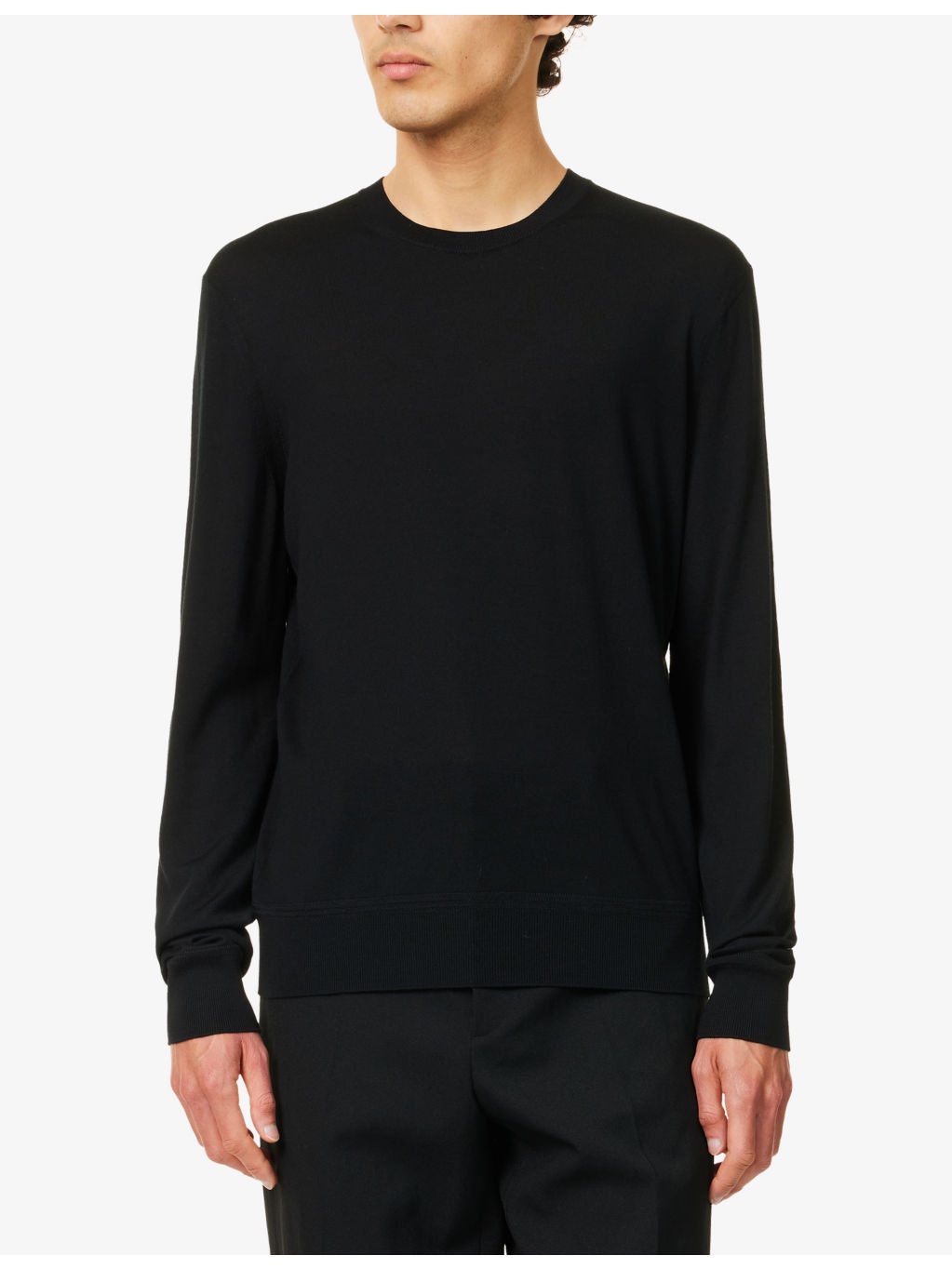 Long-Sleeve Crew-Neck Wool Knitted Jumper - 3