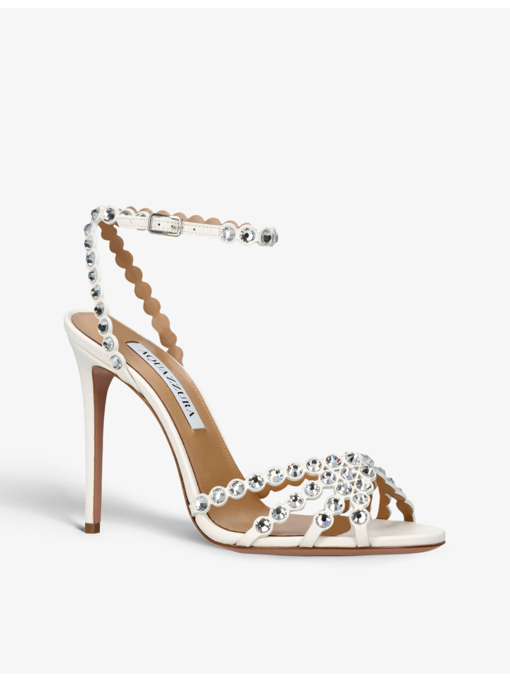 Tequila 105 crystal-embellished leather heeled sandals - 3