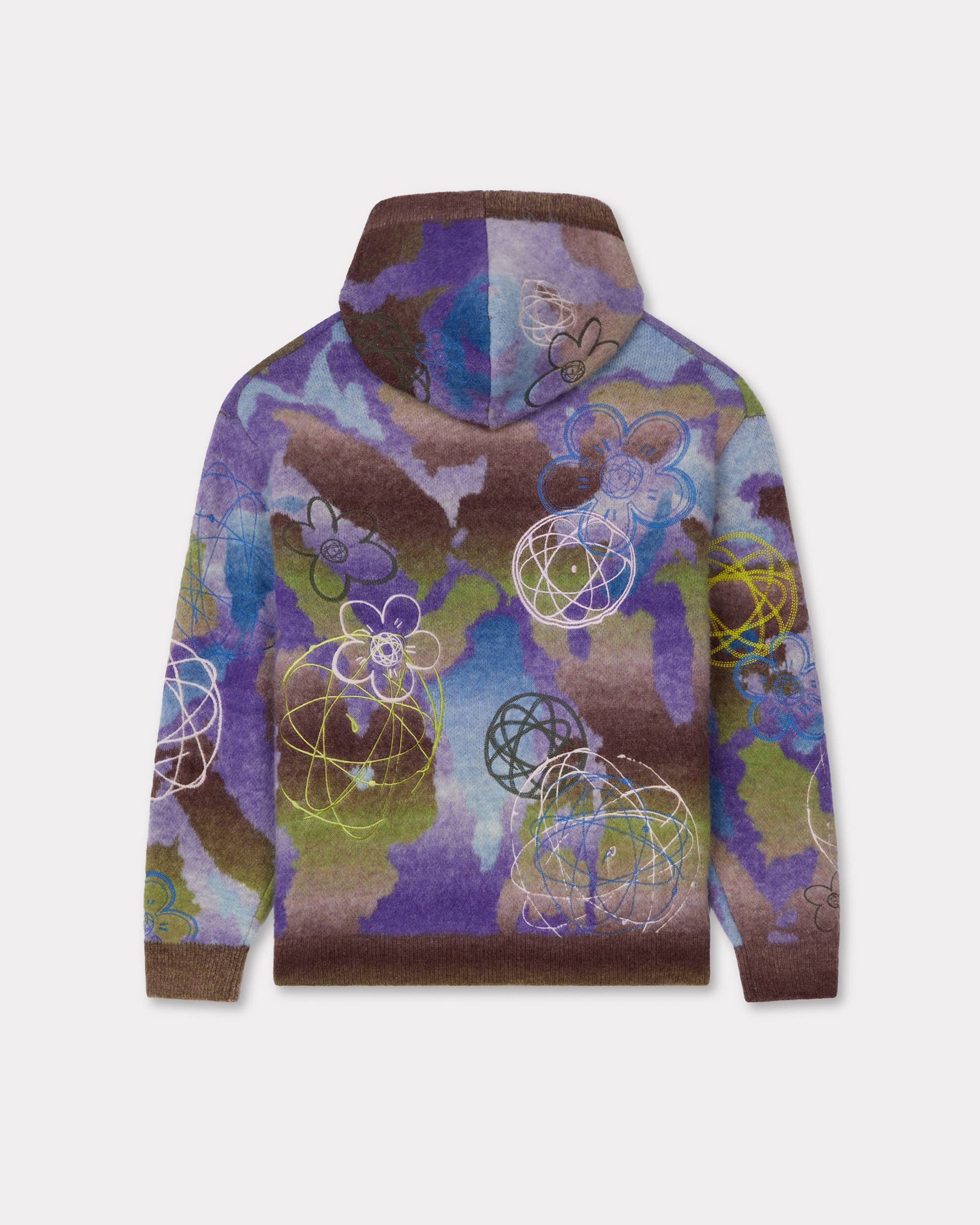 'Kenzo x Futura 2000' knitted hoodie in mixed wool - 2