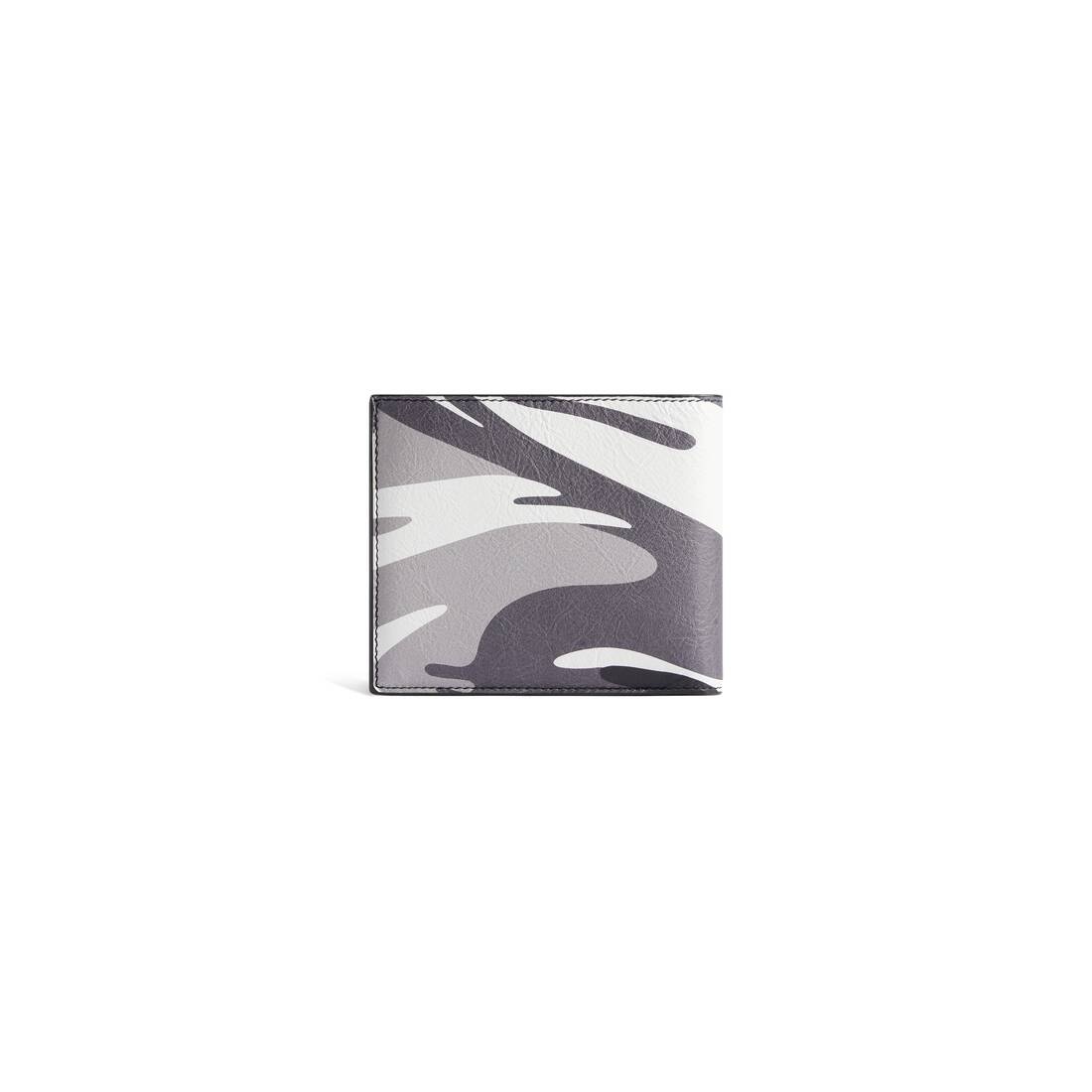 Men's Cash Square Folded Wallet Camo Print in Grey/white - 3