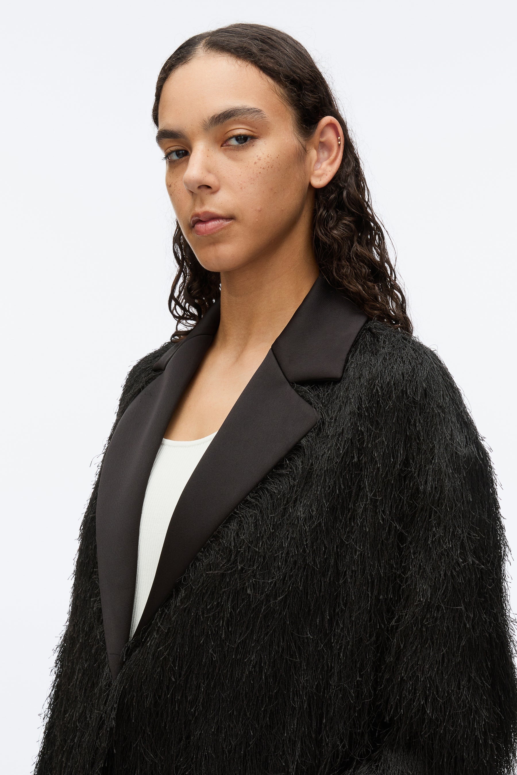 Fringe Tuxedo Coat - 7