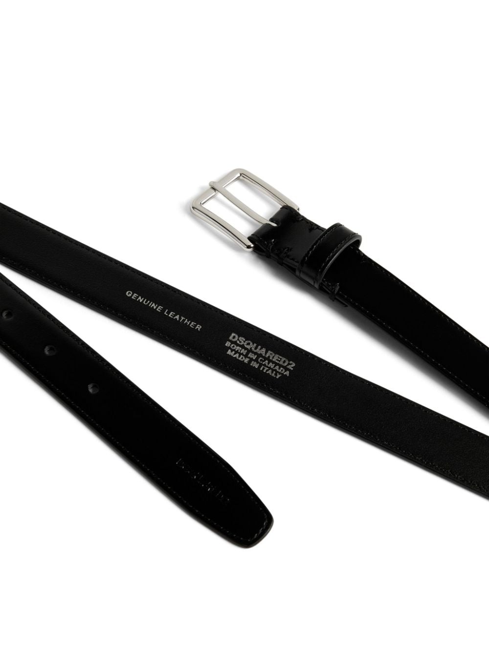 logo-debossed leather belt - 2