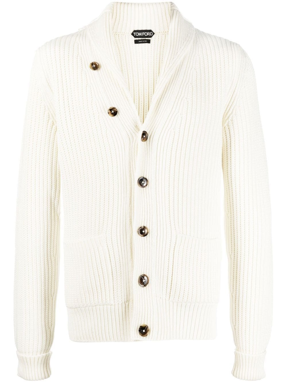 ribbed-knit cardigan - 1