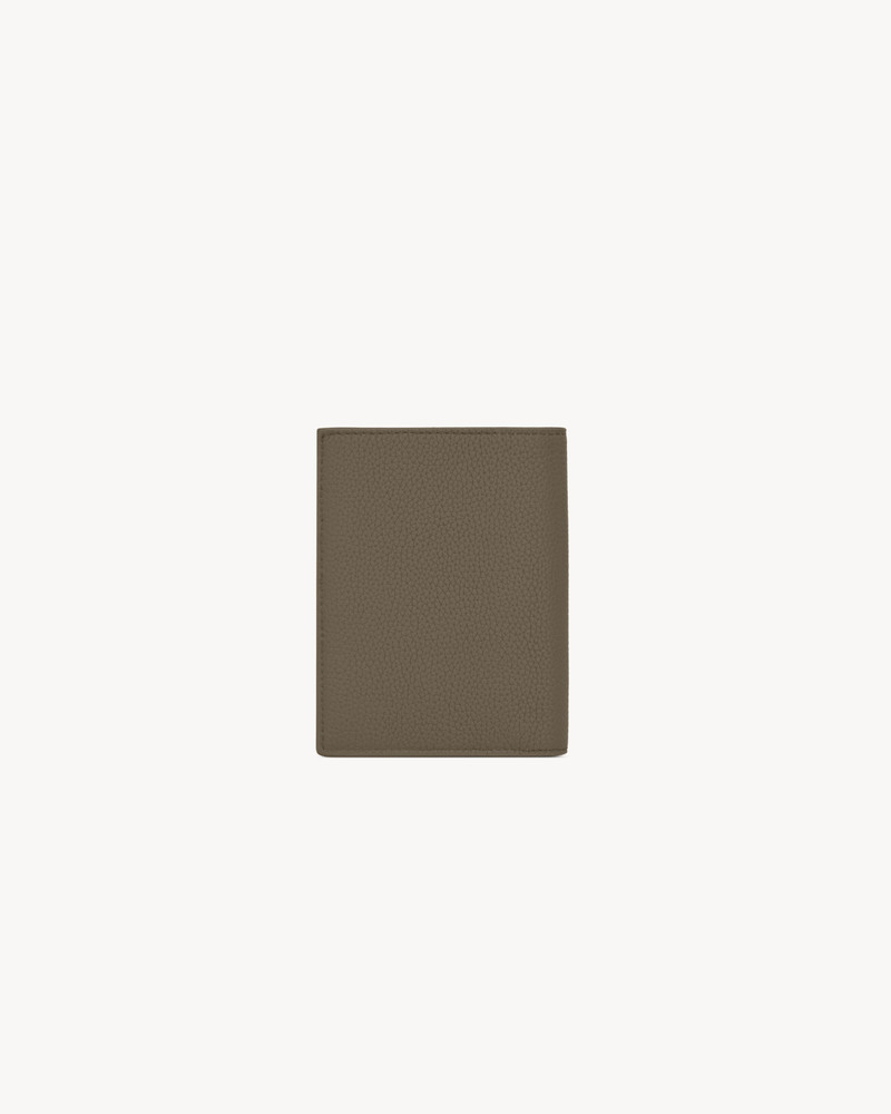 SAINT LAURENT TINY CASSANDRE CREDIT CARD WALLET IN GRAINED LEATHER outlook