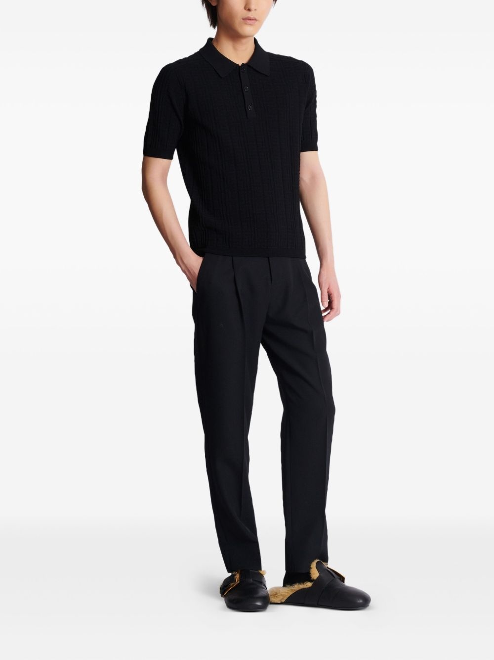 knitted polo shirt - 5