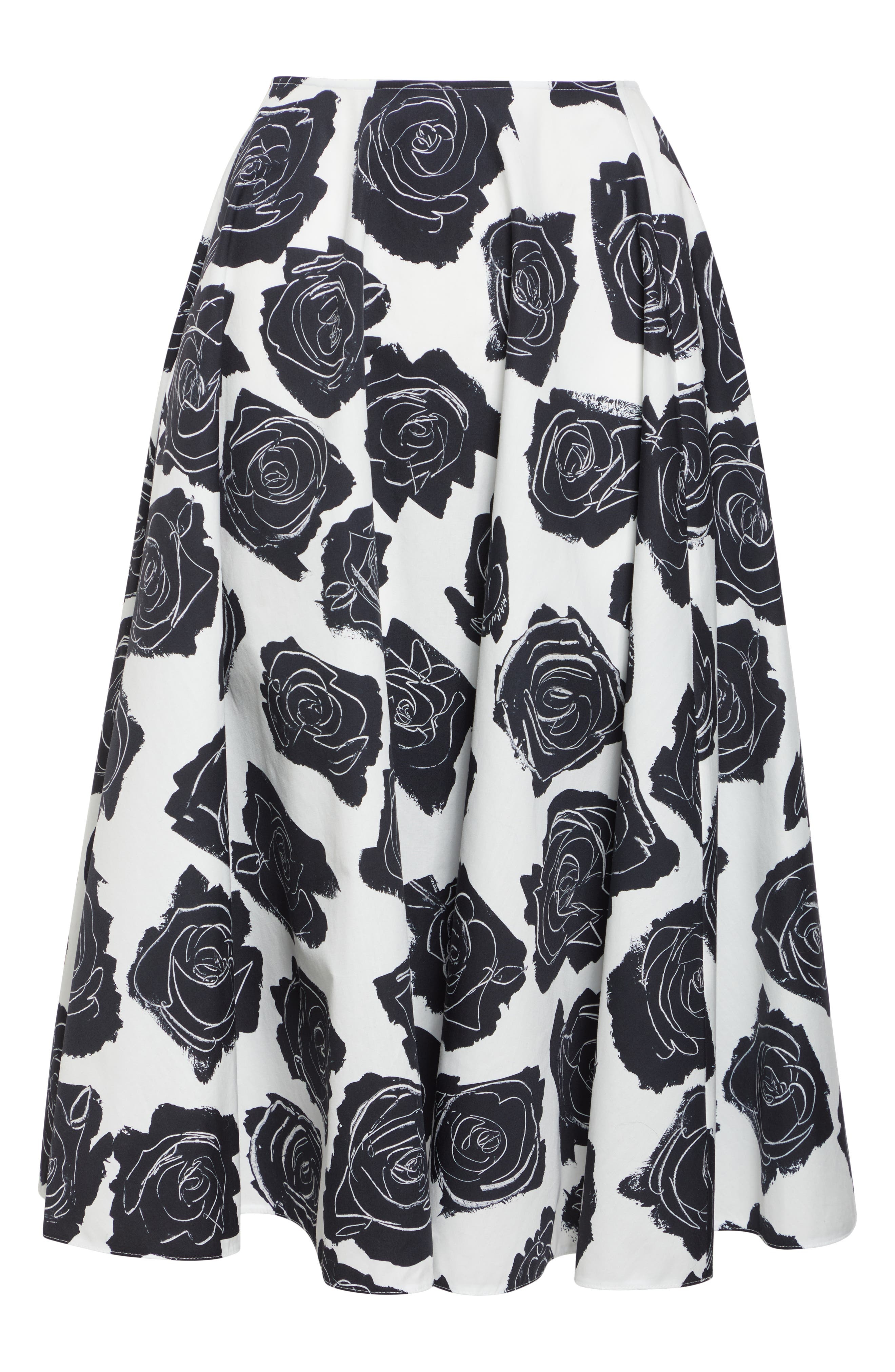 Marni Rose Print Cotton Midi Skirt in Lily White at Nordstrom - 6