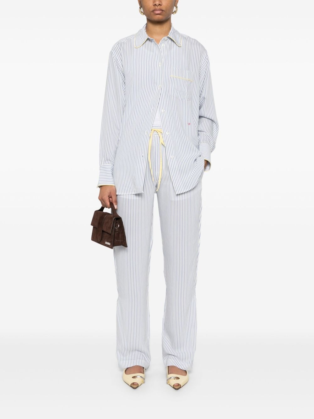 striped pajama-style shirt - 2