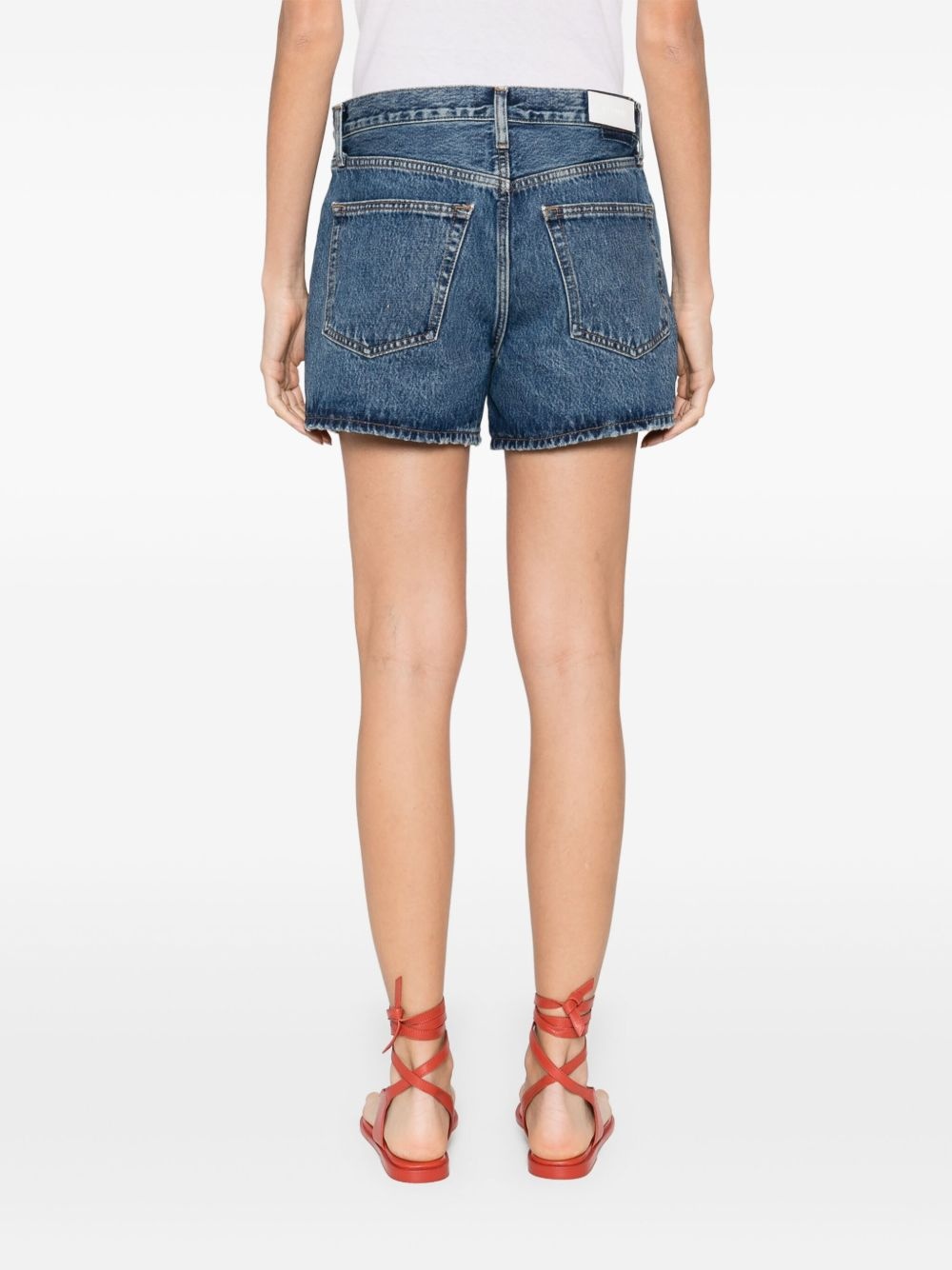 logo-patch denim shorts - 4