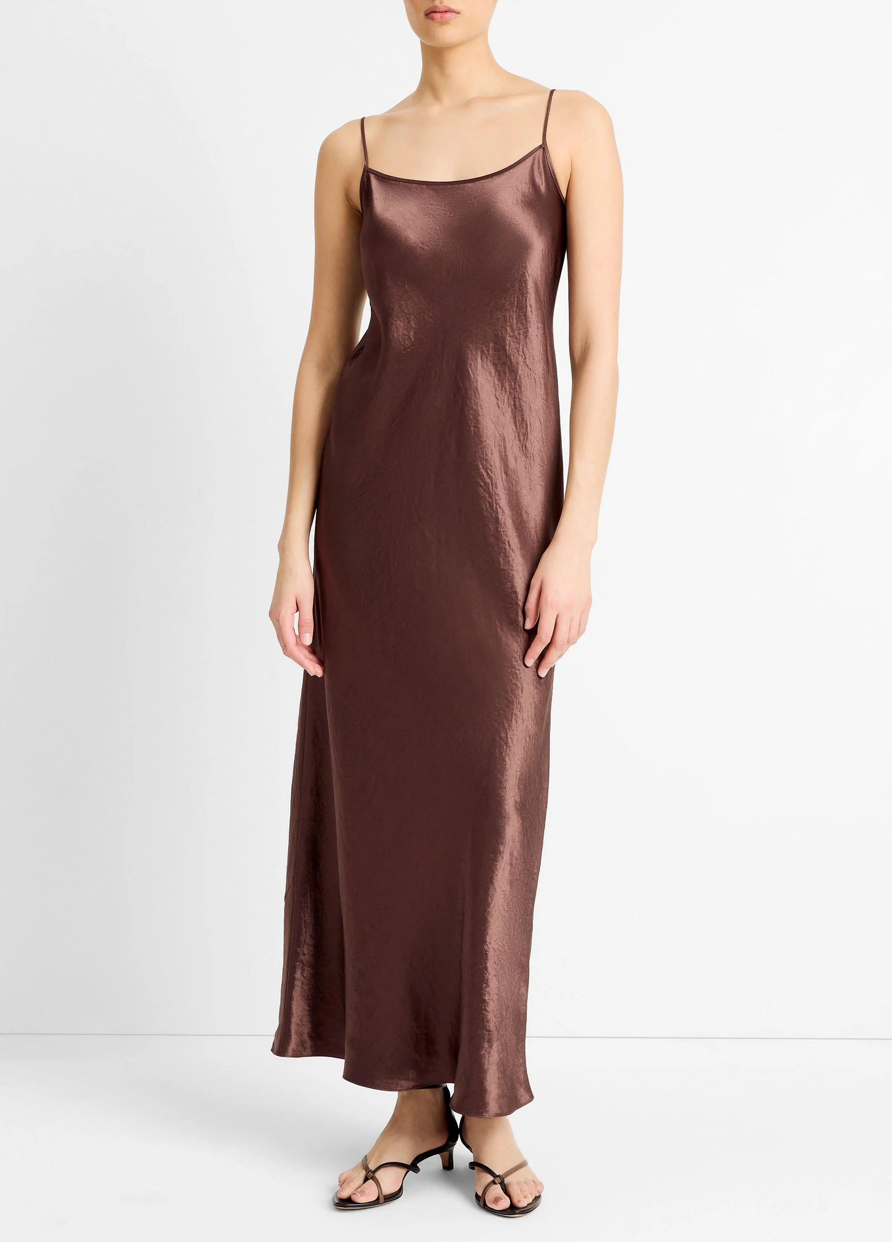 Satin Bias Maxi Slip Dress - 1