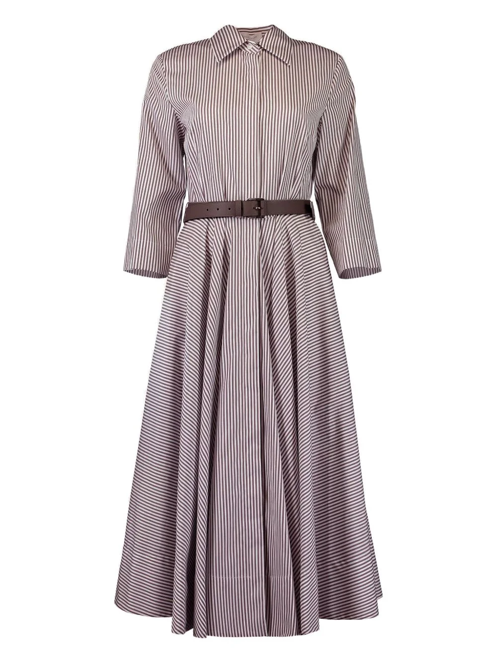 striped belted shirt dress - 1