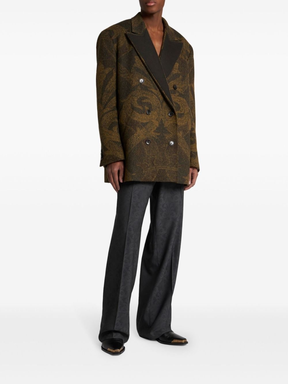 jacquard wool blazer - 2