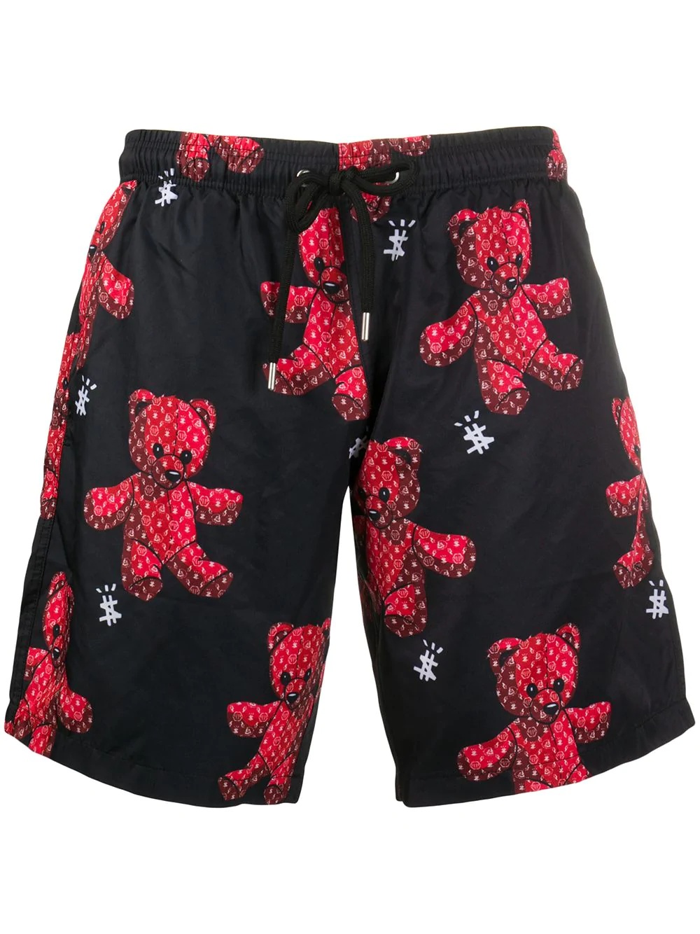 Teddy-print swim shorts  - 1