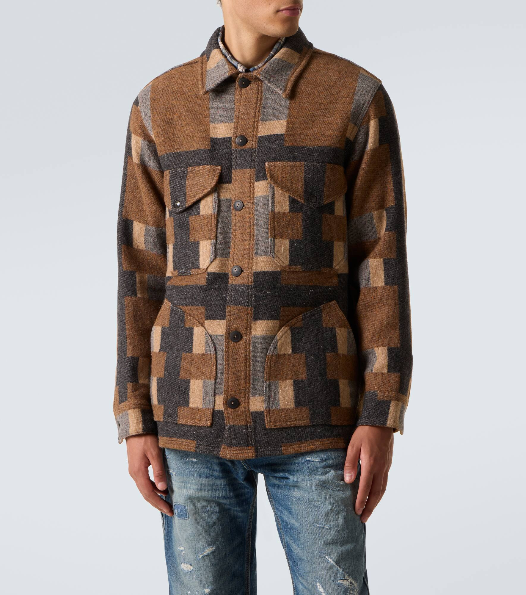 Wool and cotton-blend overshirt - 3