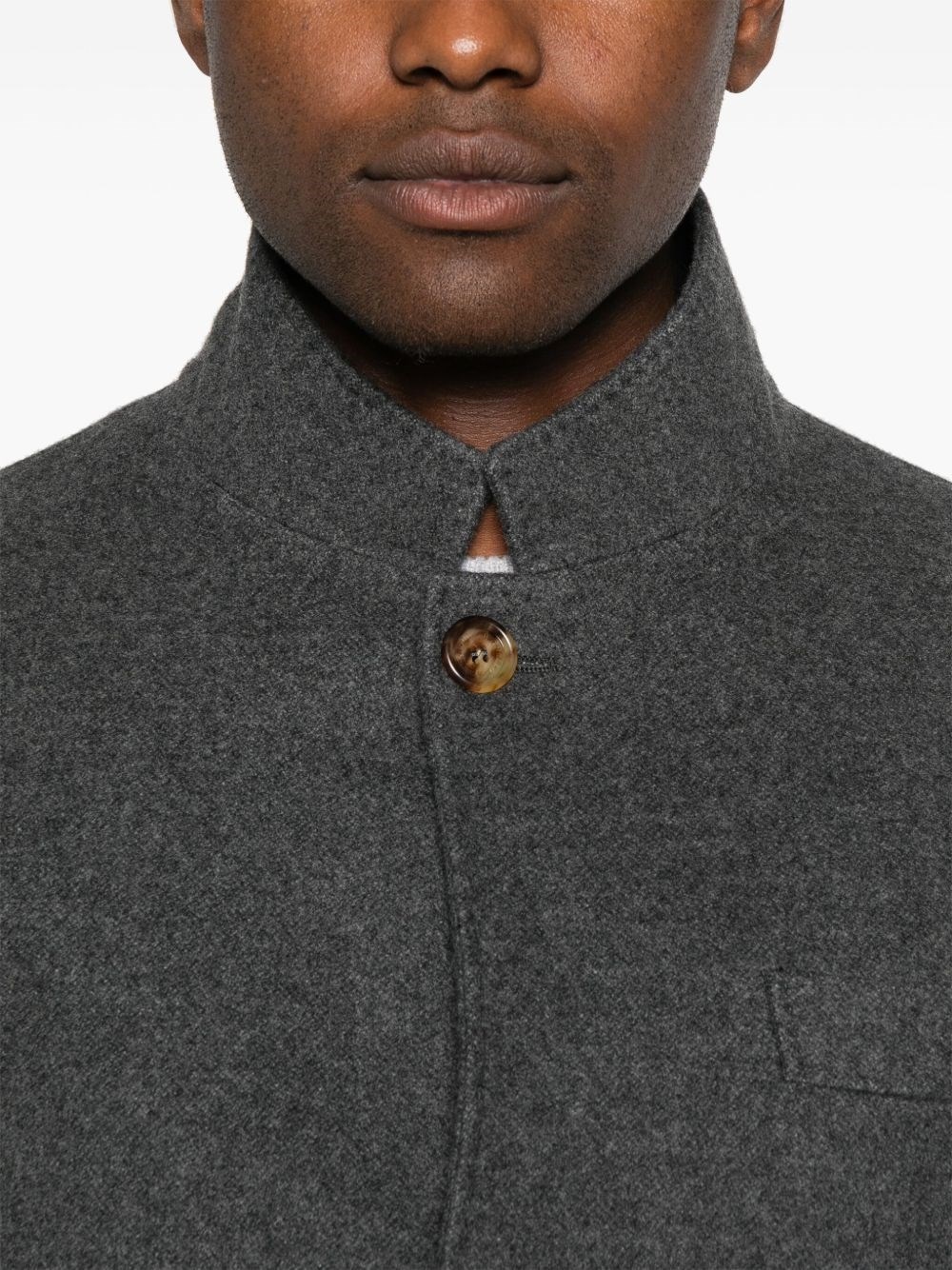 Cashmere single-breasted jacket - 4