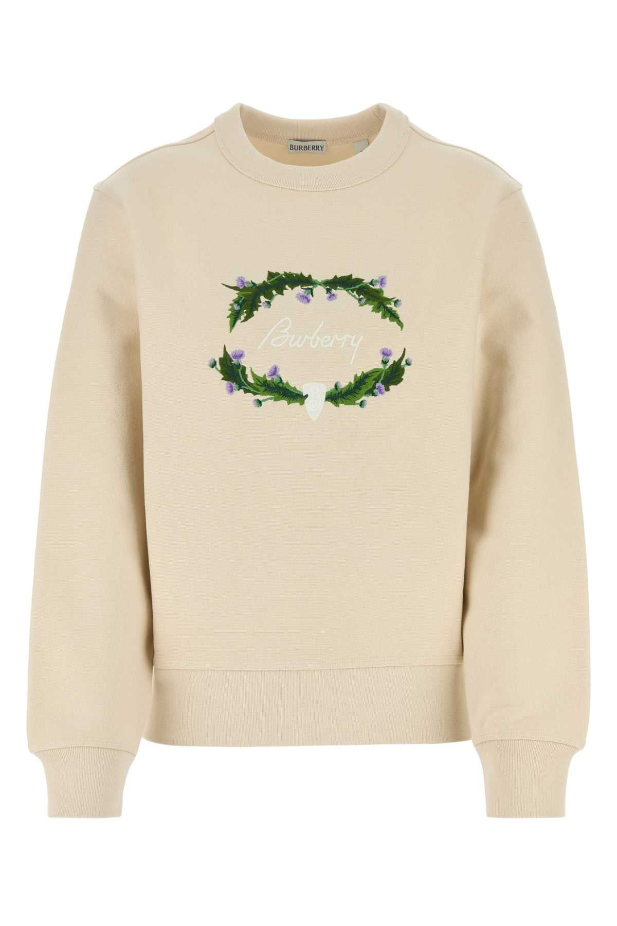 Burberry Women Sand Cotton Blend Sweatshirt - 1