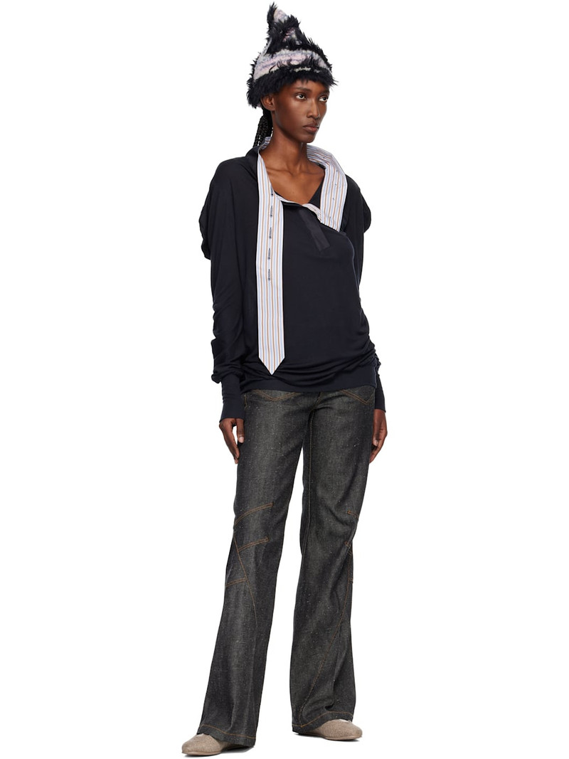 Kiko Kostadinov Black Howe Jersey Top outlook