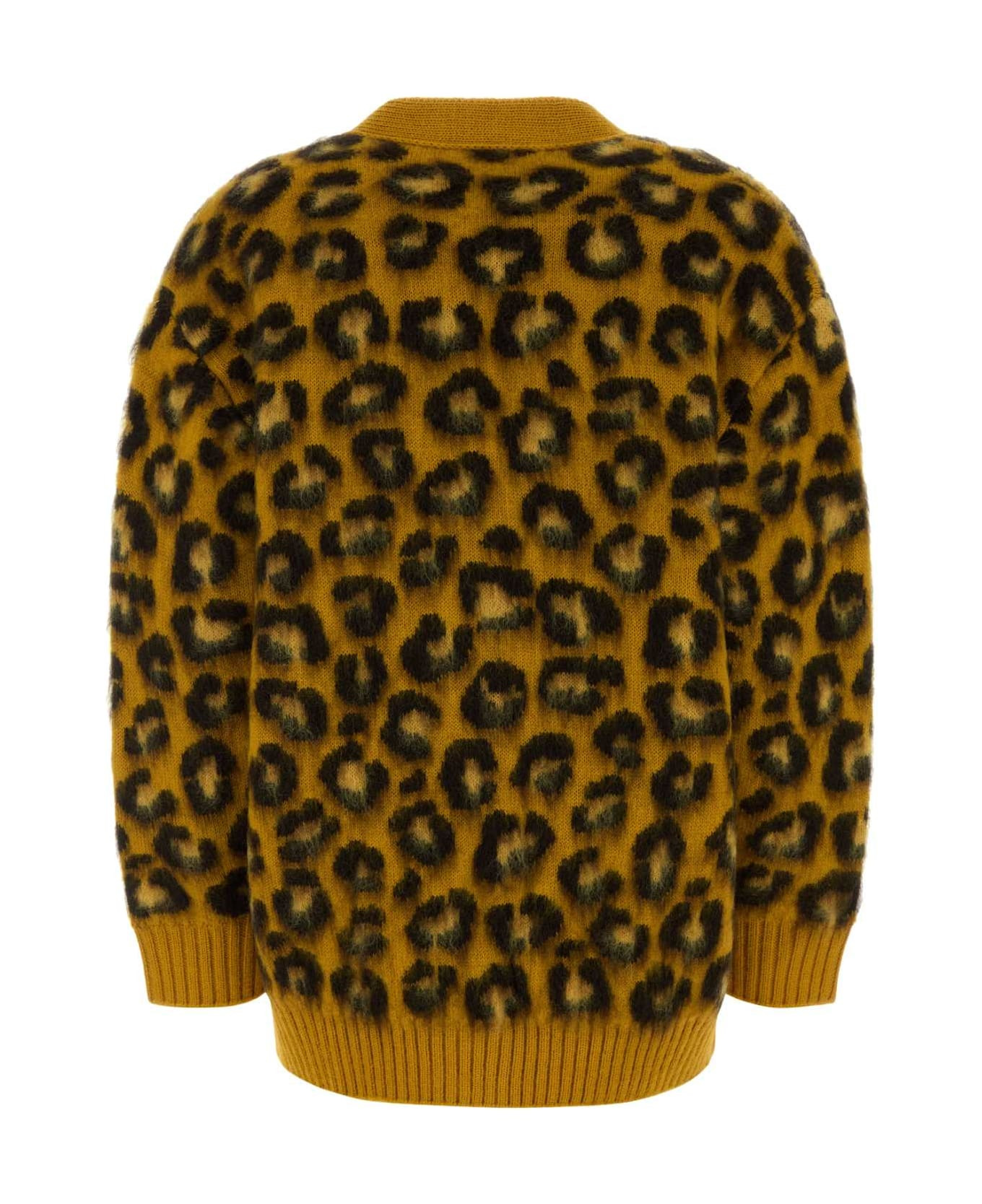 Embroidered Wool Blend Oversize Cardigan - 2