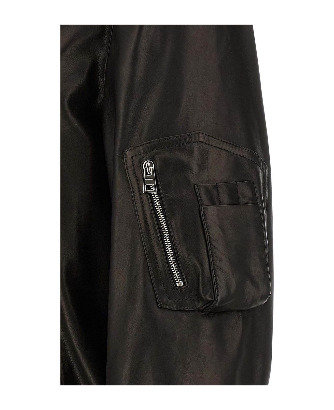 Leather Bomber Jacket - 4
