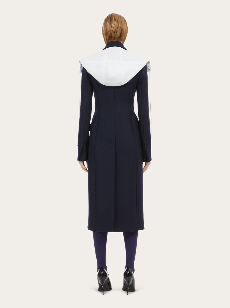 Wool coat with detachable hood 3