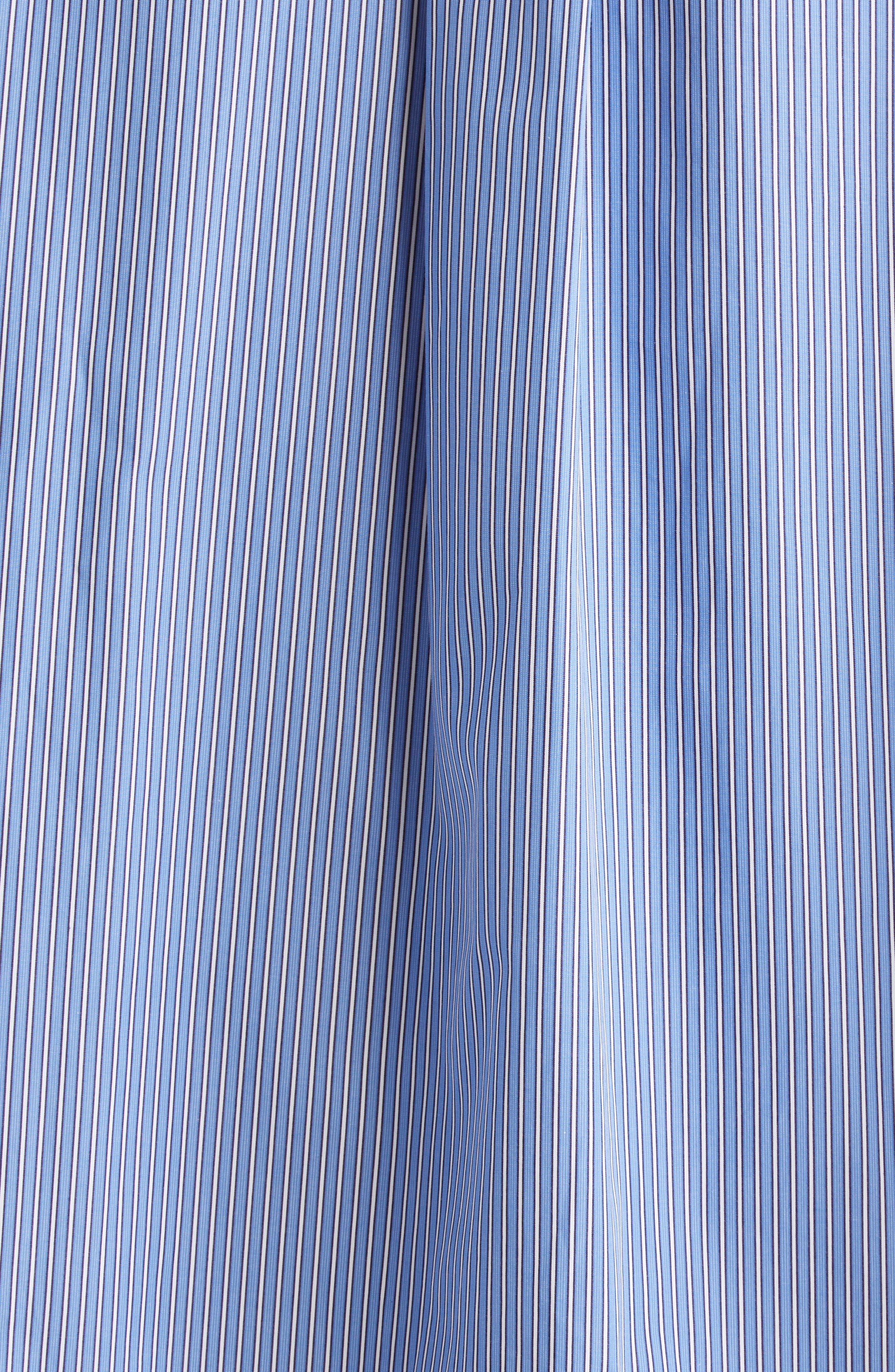 Sacai Stripe Long Sleeve Poplin Shirtdress in Blue Stripe at Nordstrom - 6