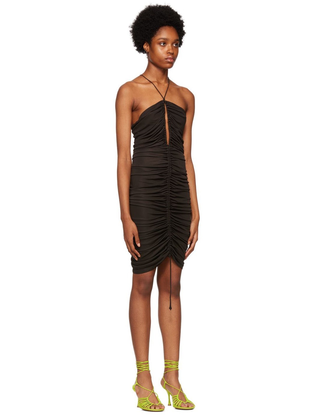 Black Halter Mini Dress - 2