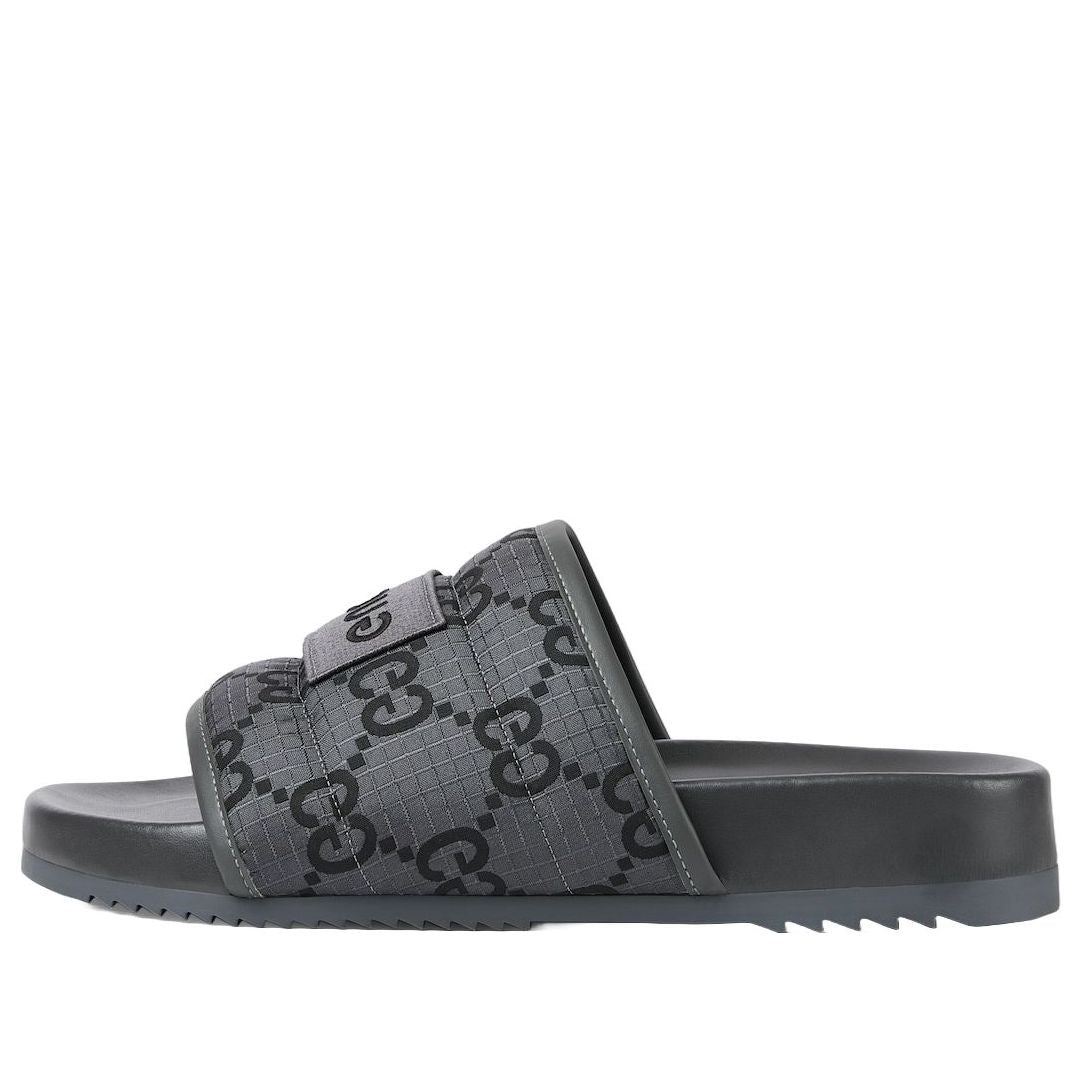 Gucci GG Slide Sandal 'GG Monogram Grey Black' 771466-FACTE-1143 - 1