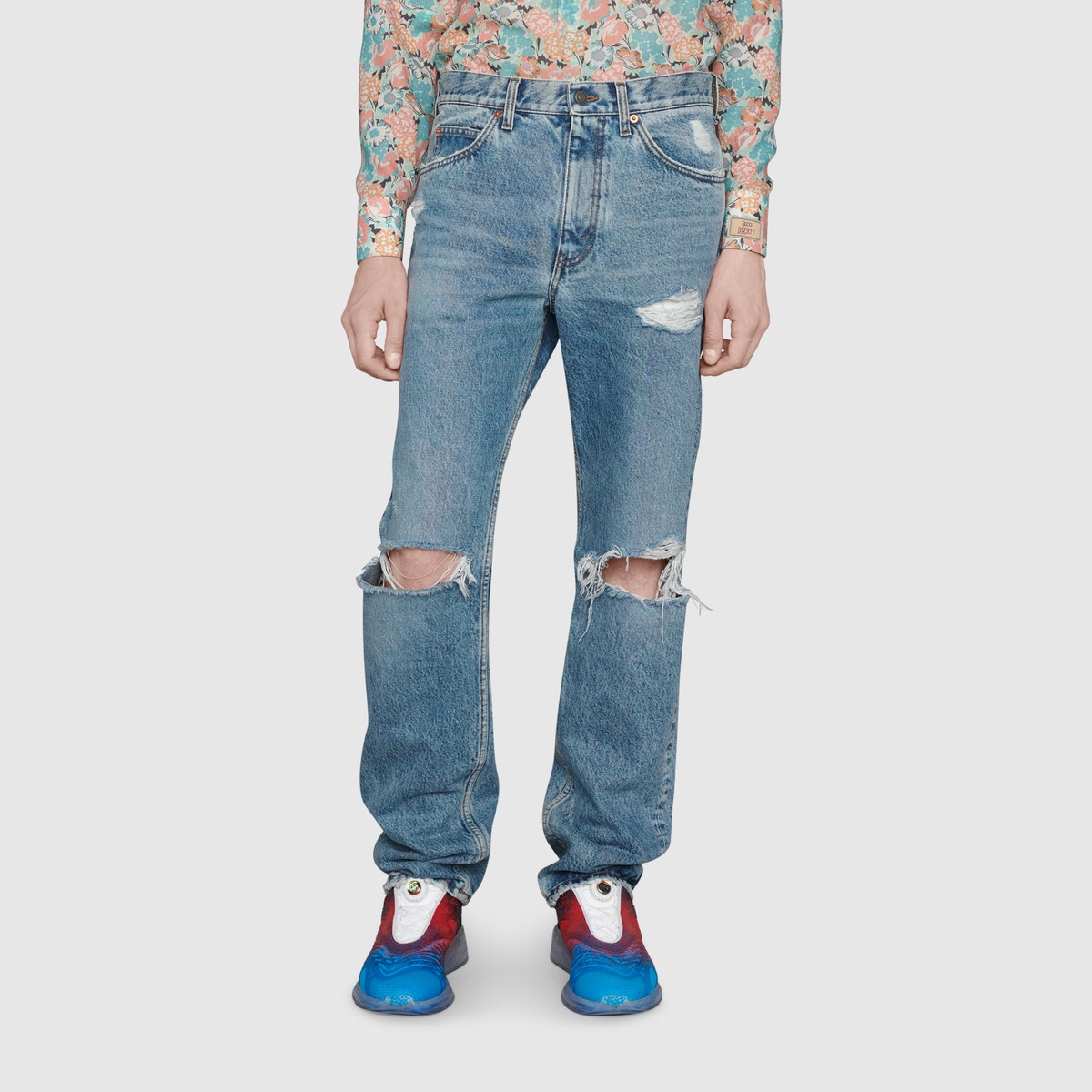 Ripped eco bleached organic denim pant - 3