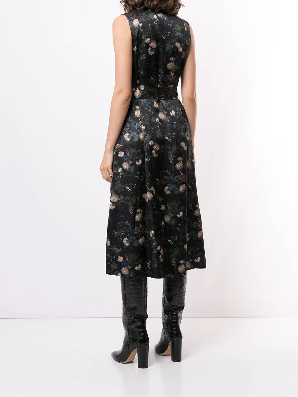 floral-print sleeveless dress - 4