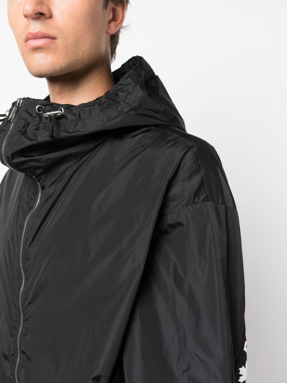 logo-tape detail windbreaker jacket - 5