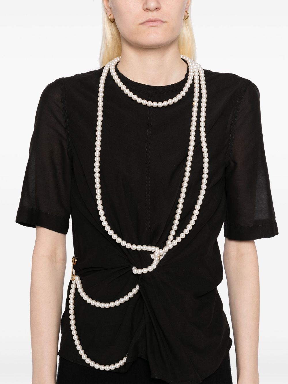pearl-embellished T-shirt - 5