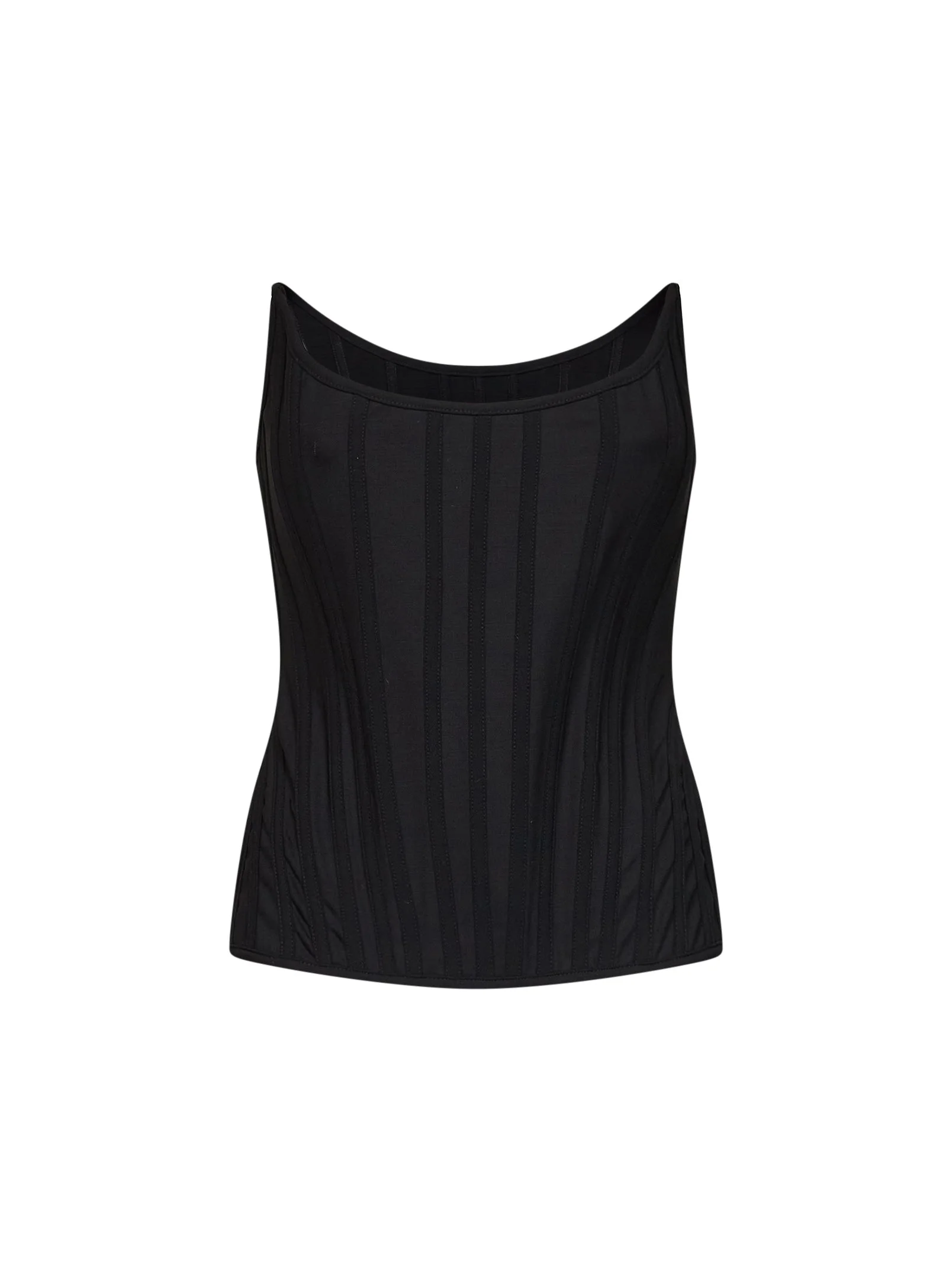 Black stretch twill bustier top - 1