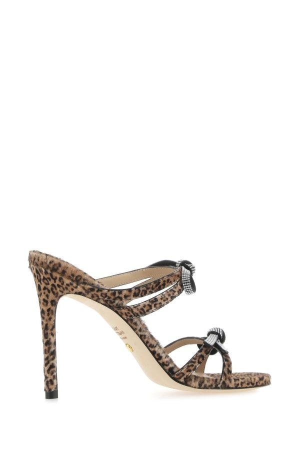サンダル・ミュール STUART WEITZMAN Printed Calf Hair Sw Bow Mules Stuart Weitzman Printed calf hair SW Bow mules