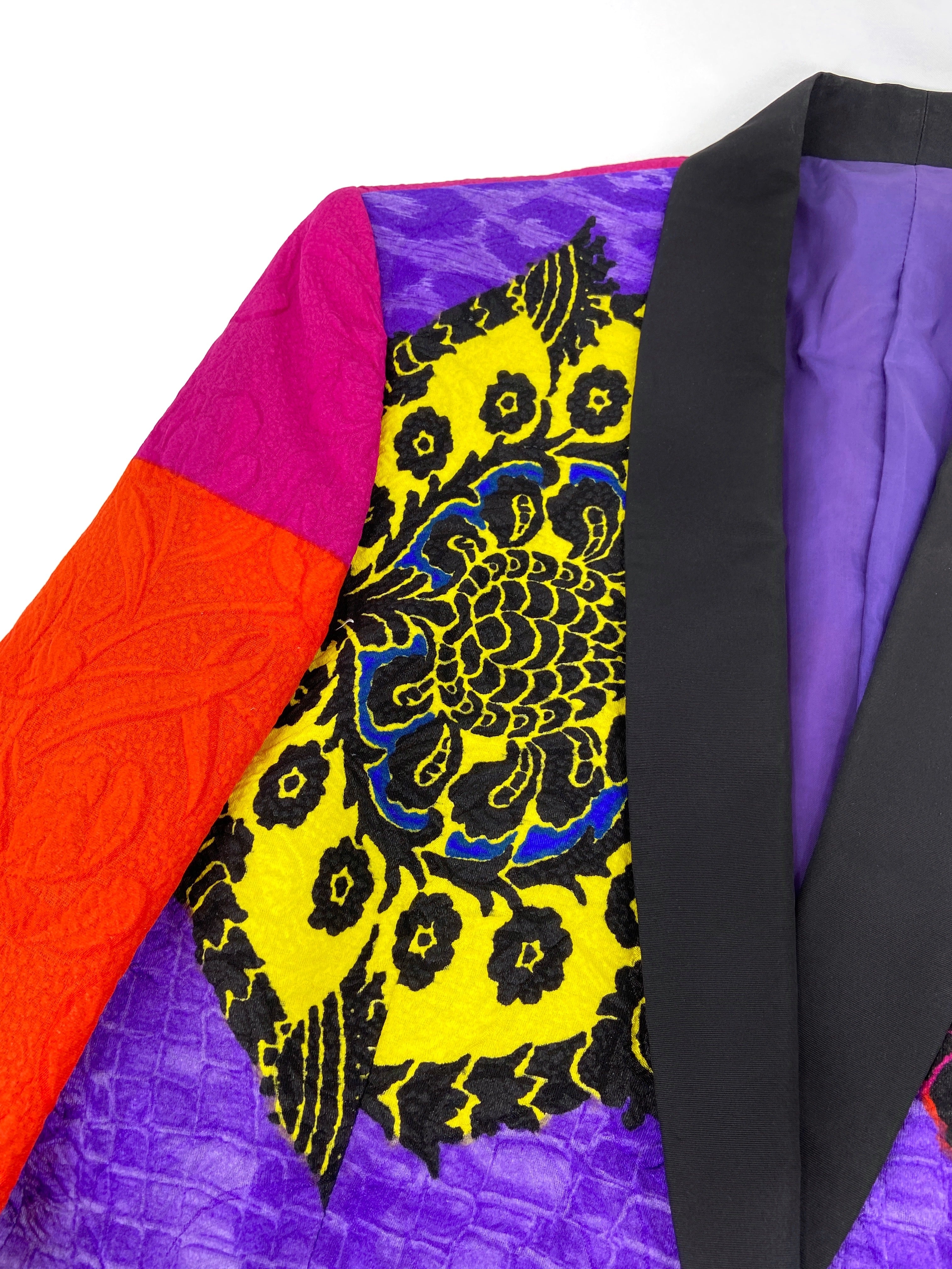 Gianni Versace Spring 1990 Colour Block Baroque Silk Blazer Jacket 44 - 8