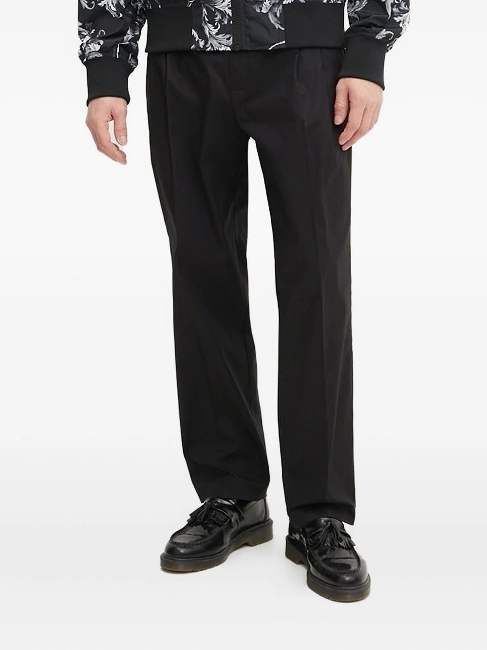 logo-appliqué pleat-detail trousers - 1