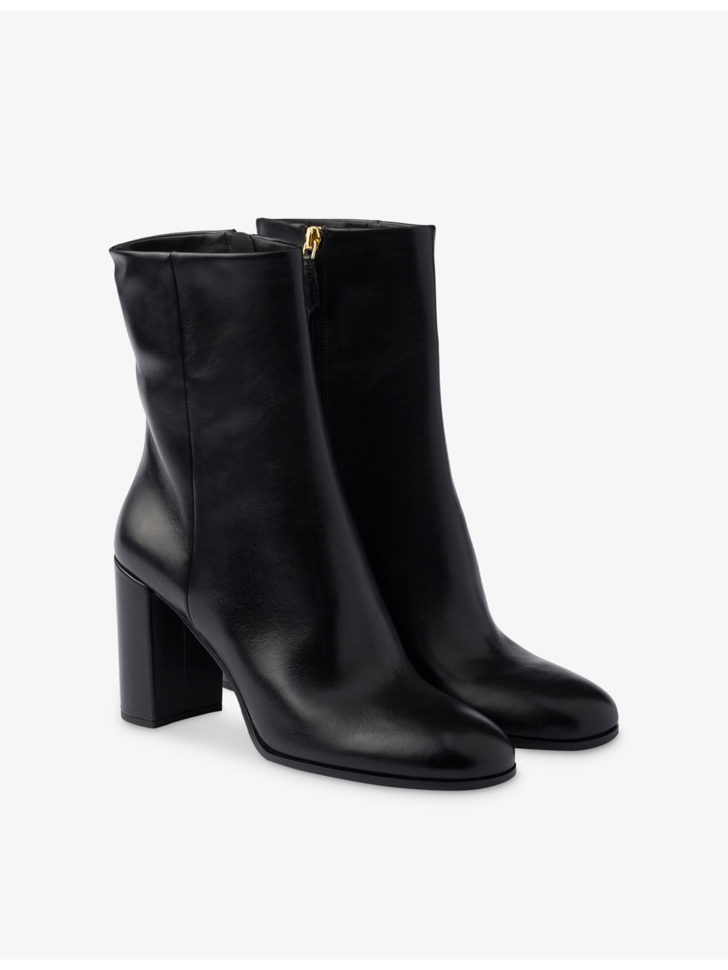 Brand-Plaque Leather Heeled Ankle Boots - 3
