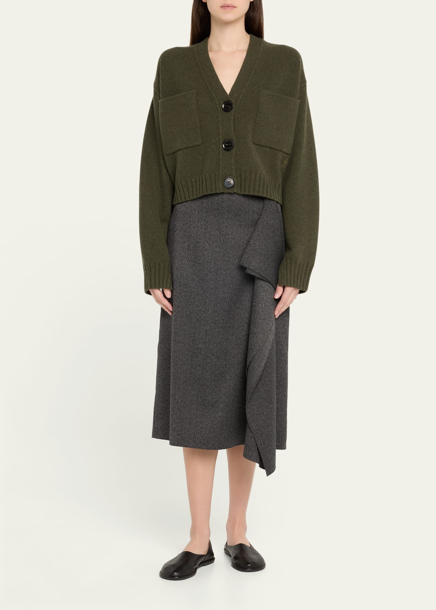 Sofia V-Neck Eco Cashmere Wool Cardigan - 2