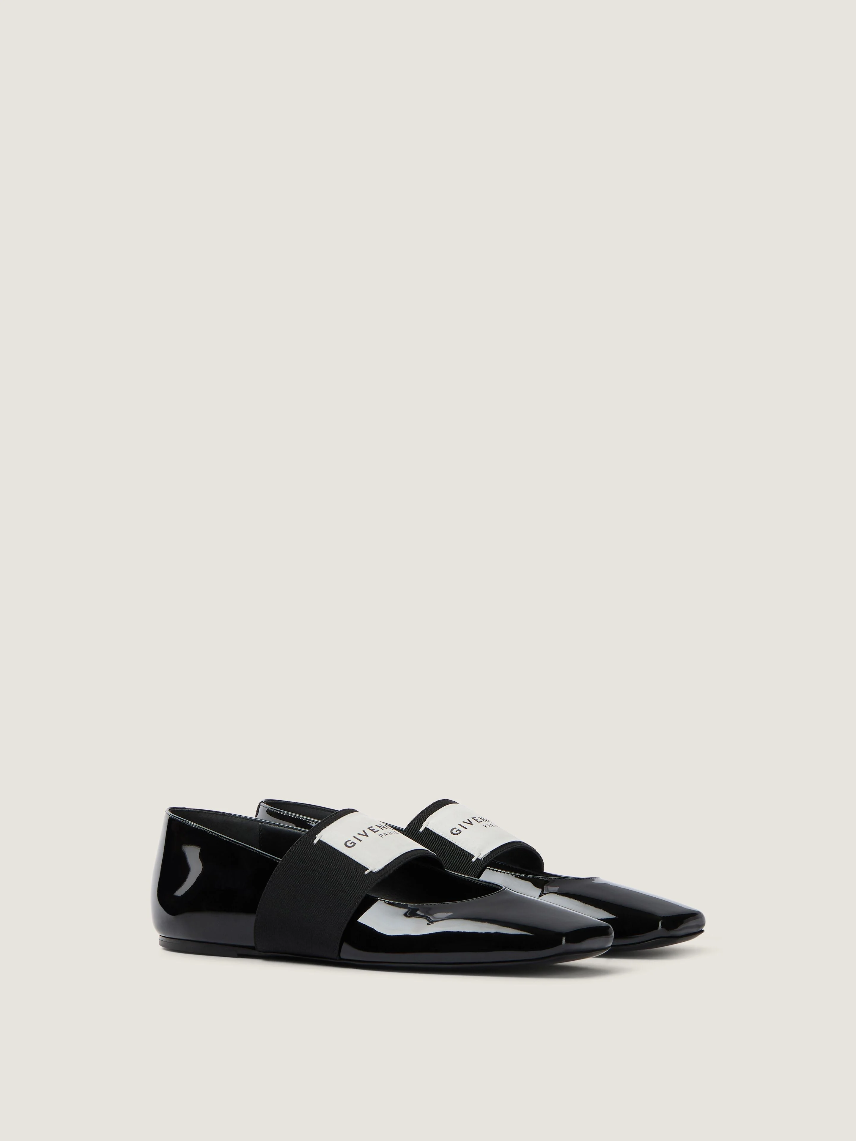SLICED SQUARE BALLERINAS IN PATENT LEATHER - 1