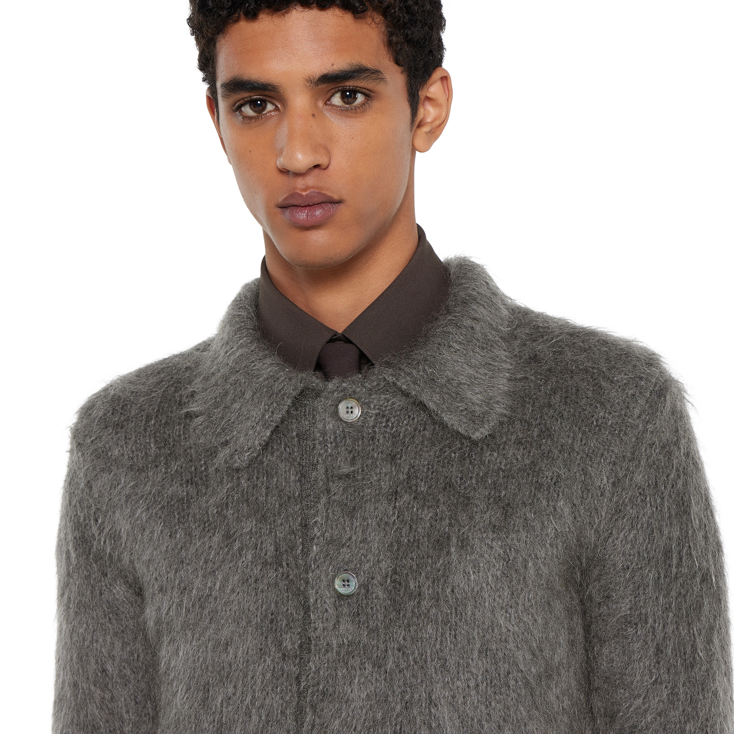 Brushed wool mohair cardigan - 5