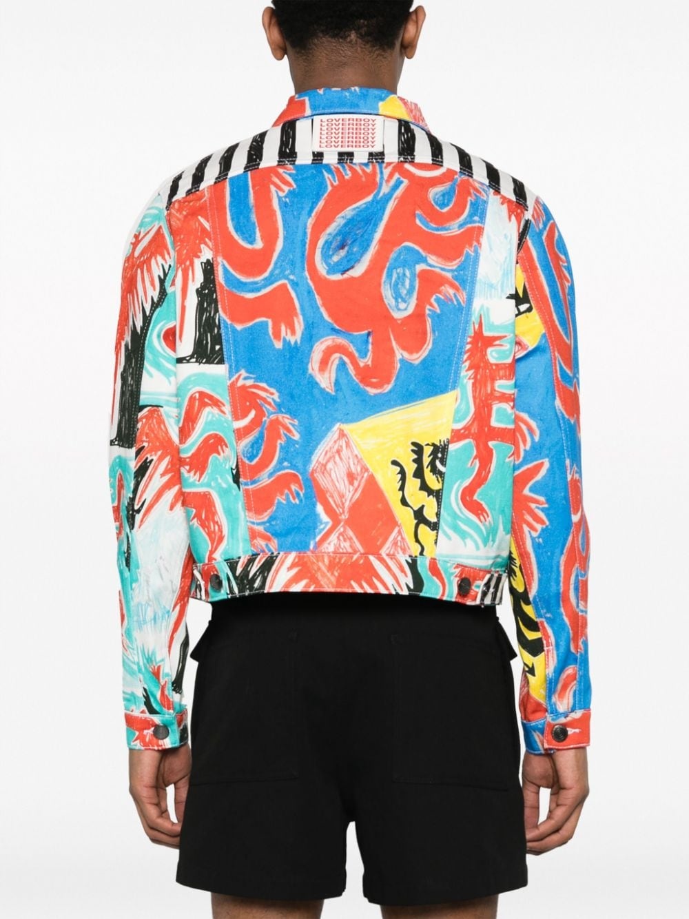 graphic-print denim jacket - 4