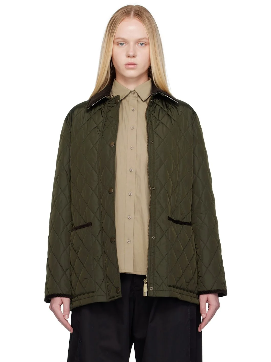 Green Broadway Quilted Nylon Jacket - 1