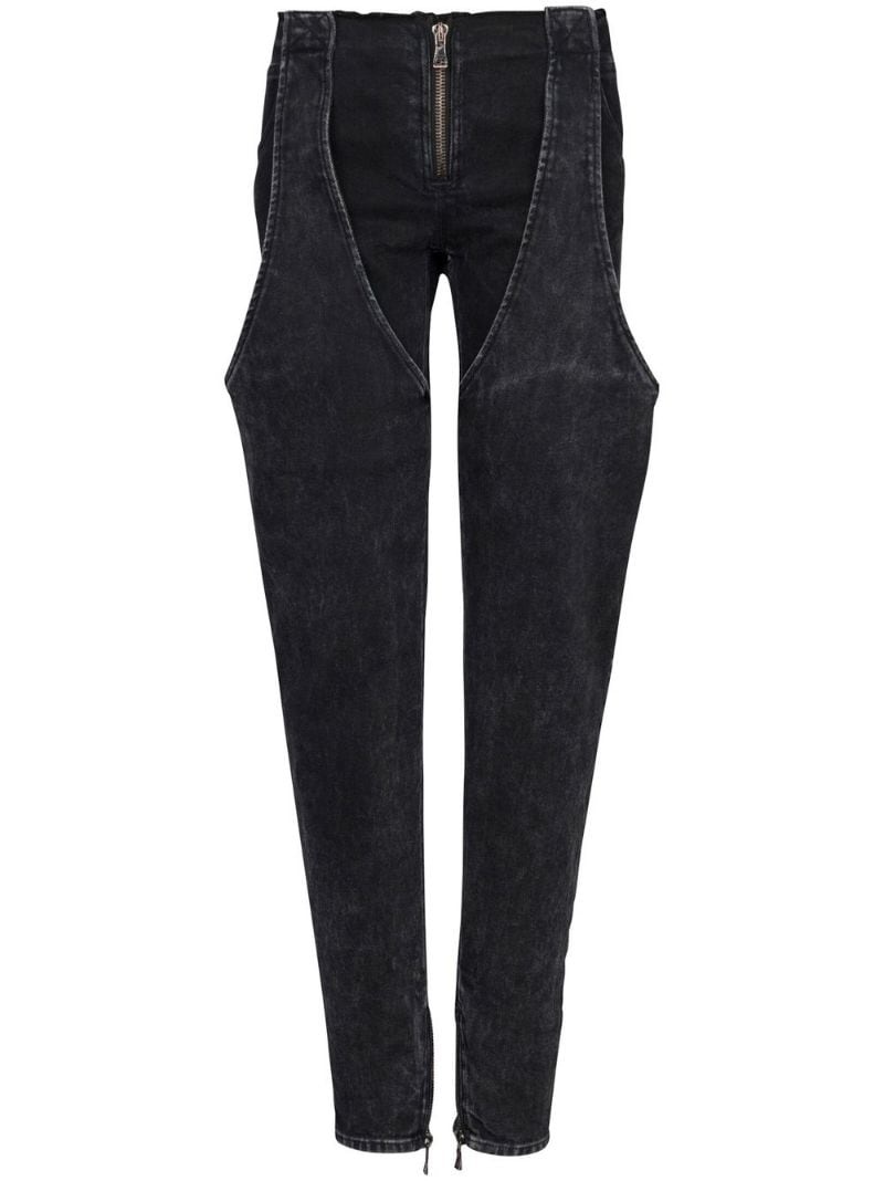 low-rise washed cotton jeans - 1